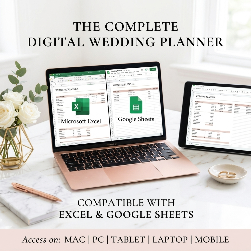Wedding Planner Spreadsheet Google Sheet Bride Planner | Guest List | Wedding Budget 2026