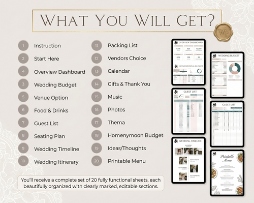 Wedding Planner Spreadsheet Google Sheet Bride Planner | Guest List | Wedding Budget 2026
